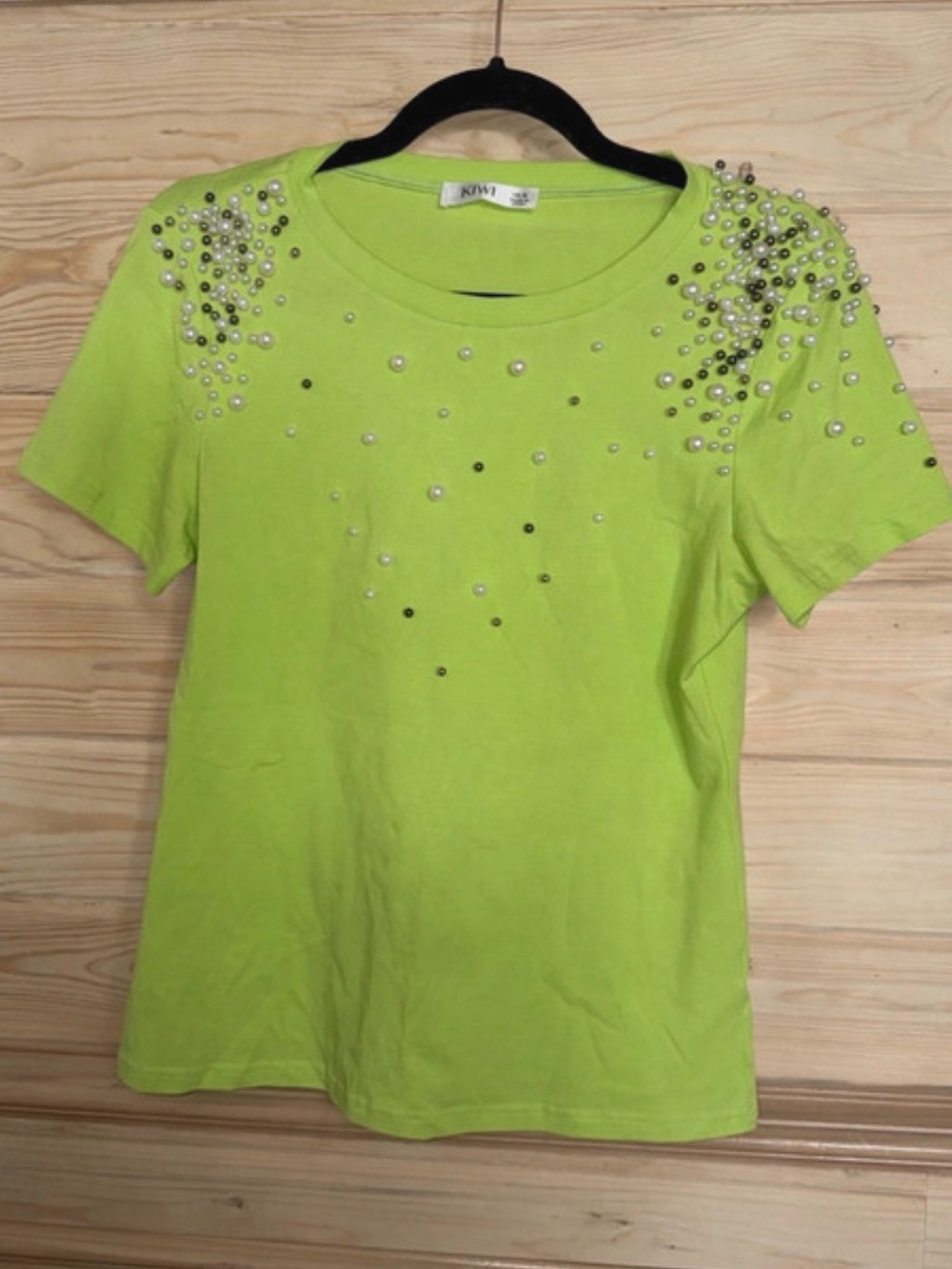 Kiwi Lime Embellished Short Sleeve Tee